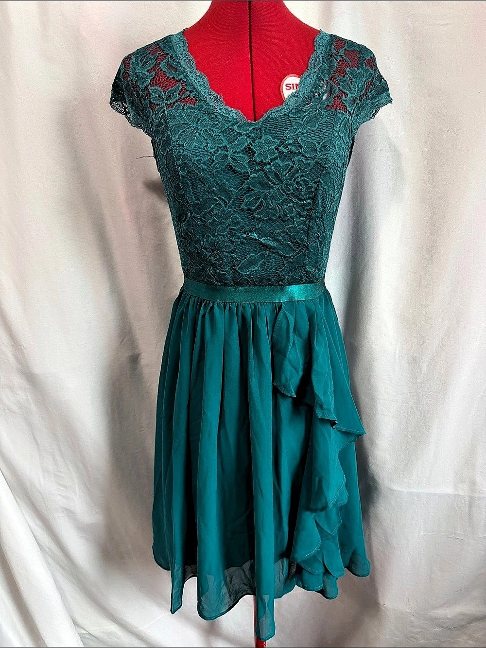 Wedtrend Lace Midi Dress in Blue Size Small NWT
